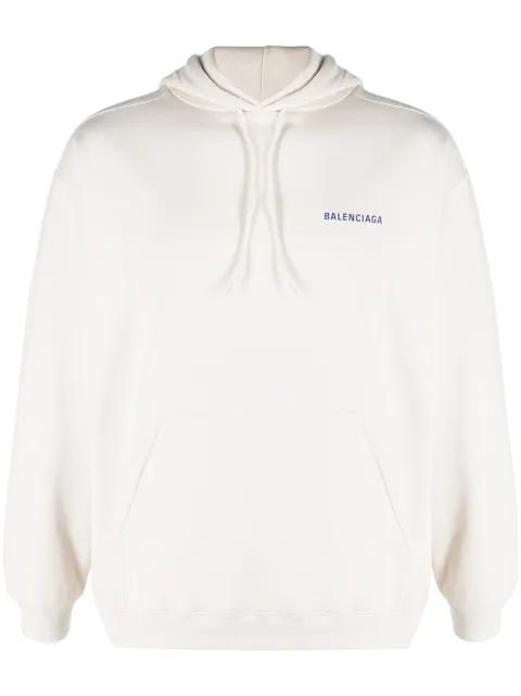logo-print drawstring hoodie by BALENCIAGA