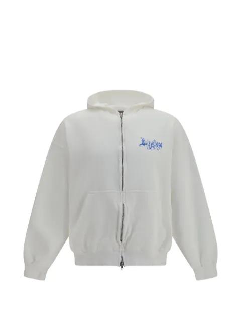 logo-print zip-up hoodie by BALENCIAGA