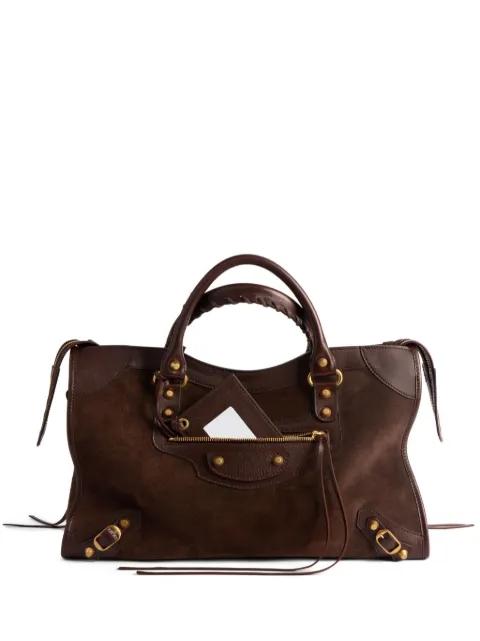 medium Le City studded leather tote bag by BALENCIAGA