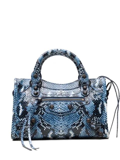 mini City snakeskin-effect tote bag by BALENCIAGA