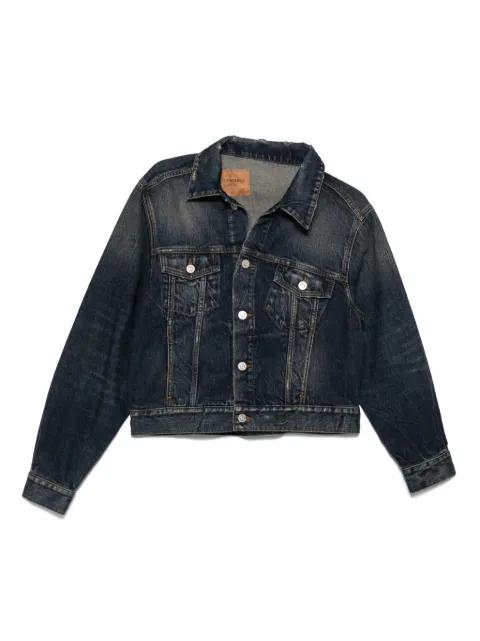 off-shoulder denim jacket by BALENCIAGA