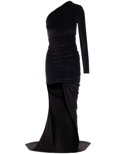 one-shoulder asymmetric maxi dress by BALENCIAGA