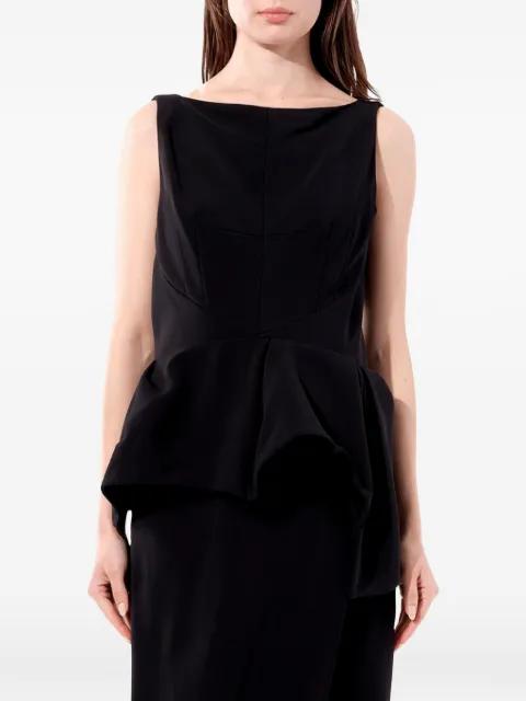 peplum crepe maxi dress by BALENCIAGA