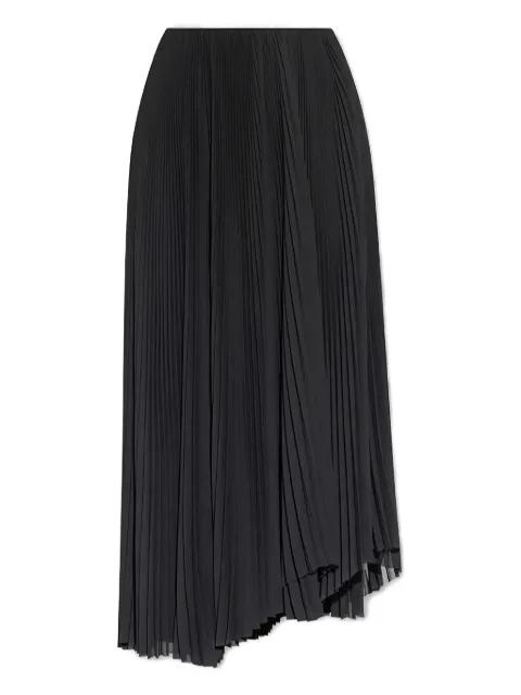pleated asymmetric-hem midi skirt by BALENCIAGA