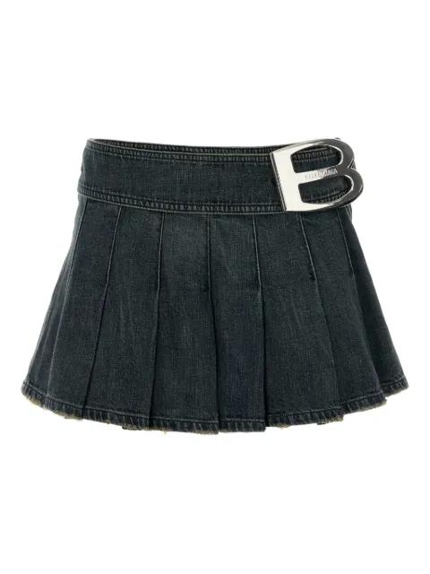 pleated denim mini skirt by BALENCIAGA