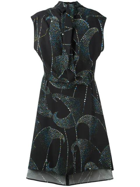 printed crepe midi dress by BALENCIAGA
