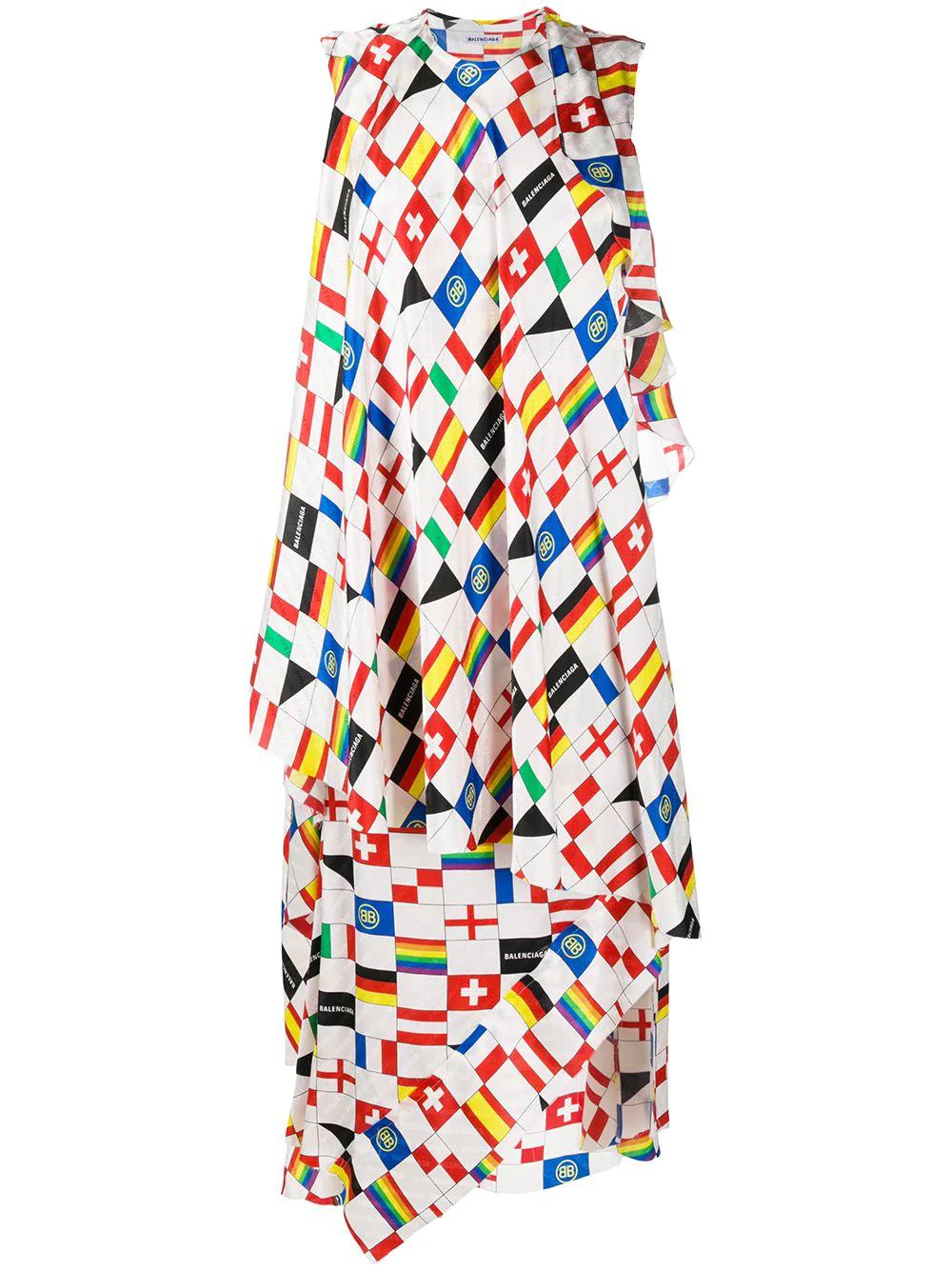 printed silk dress by BALENCIAGA
