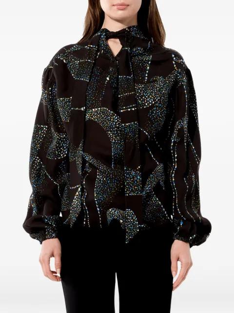 printed tie neck blouse by BALENCIAGA
