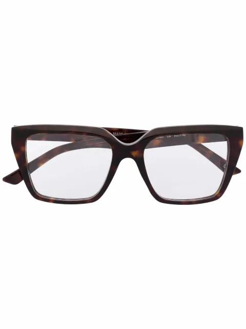 rectangle tortoiseshell frame glasses by BALENCIAGA