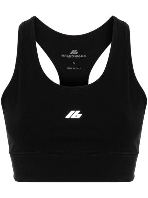 reflective-logo bra top by BALENCIAGA