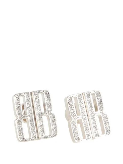 rhinestone logo earrings by BALENCIAGA
