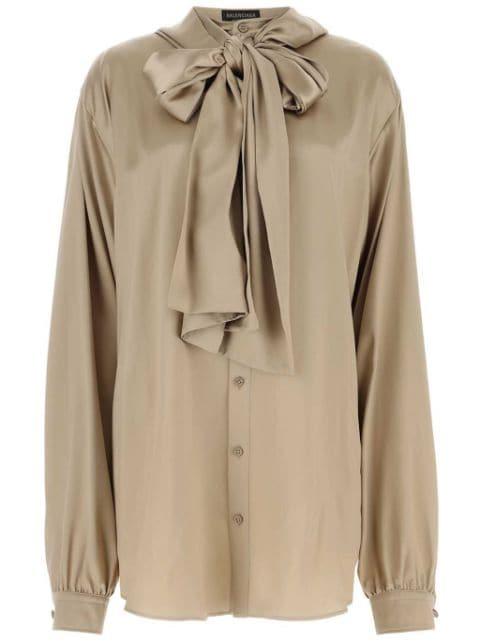satin hoodied shirt by BALENCIAGA