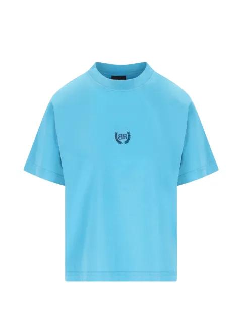 short-sleeve logo-embroidery T-shirt by BALENCIAGA
