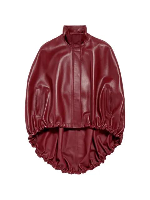stand collar leather cape by BALENCIAGA