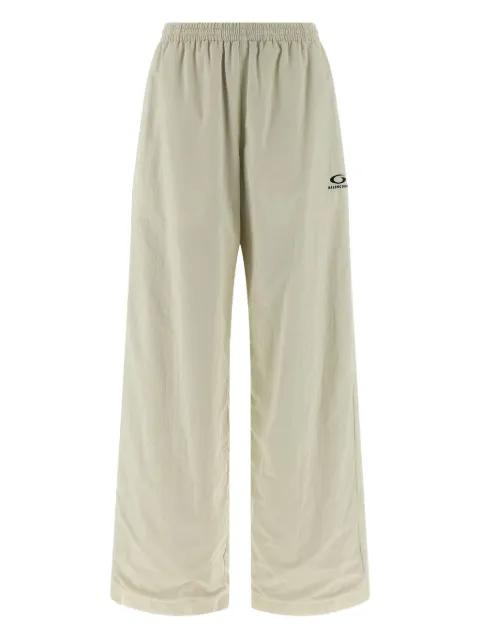 wrinkled-effect logo-embroidery trousers by BALENCIAGA