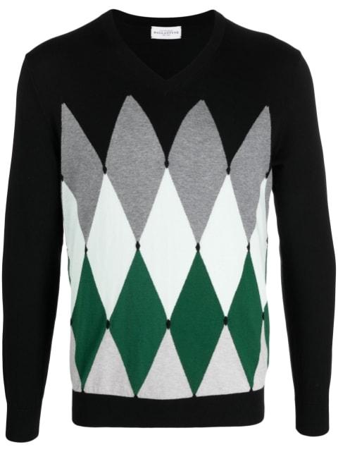 argyle-knit V-neck jumper by BALLANTYNE