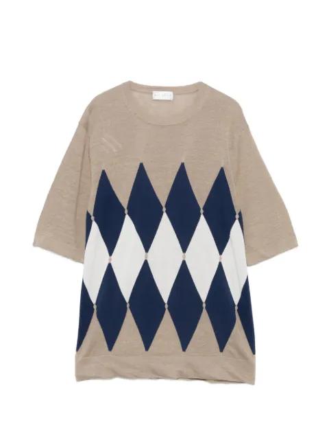 argyle-pattern T-shirt by BALLANTYNE