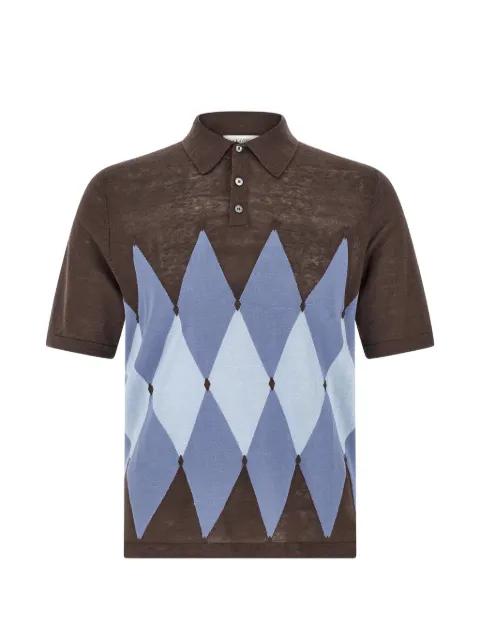 argyle-pattern short-sleeve polo shirt by BALLANTYNE
