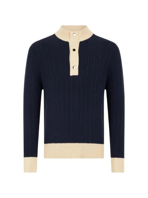 buttoned ribbed pullover by BALLANTYNE