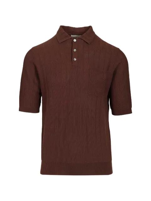 ribbed-knit chest-pocket polo shirt by BALLANTYNE