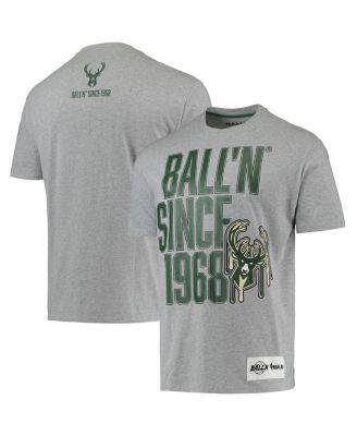 Men's Heather Gray Milwaukee Bucks Since 1968 T-shirt by BALL'N