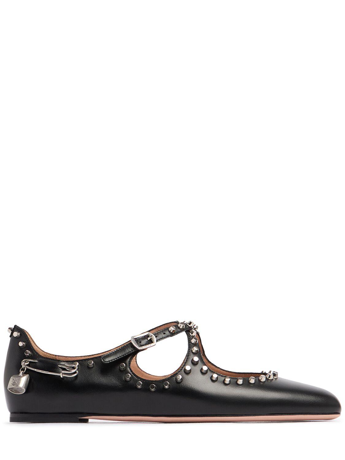 10mm Beliska Studded Leather Flats by BALLY