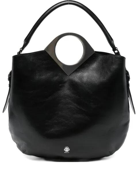 Anni Moon circular-handle leather tote bag by BALLY
