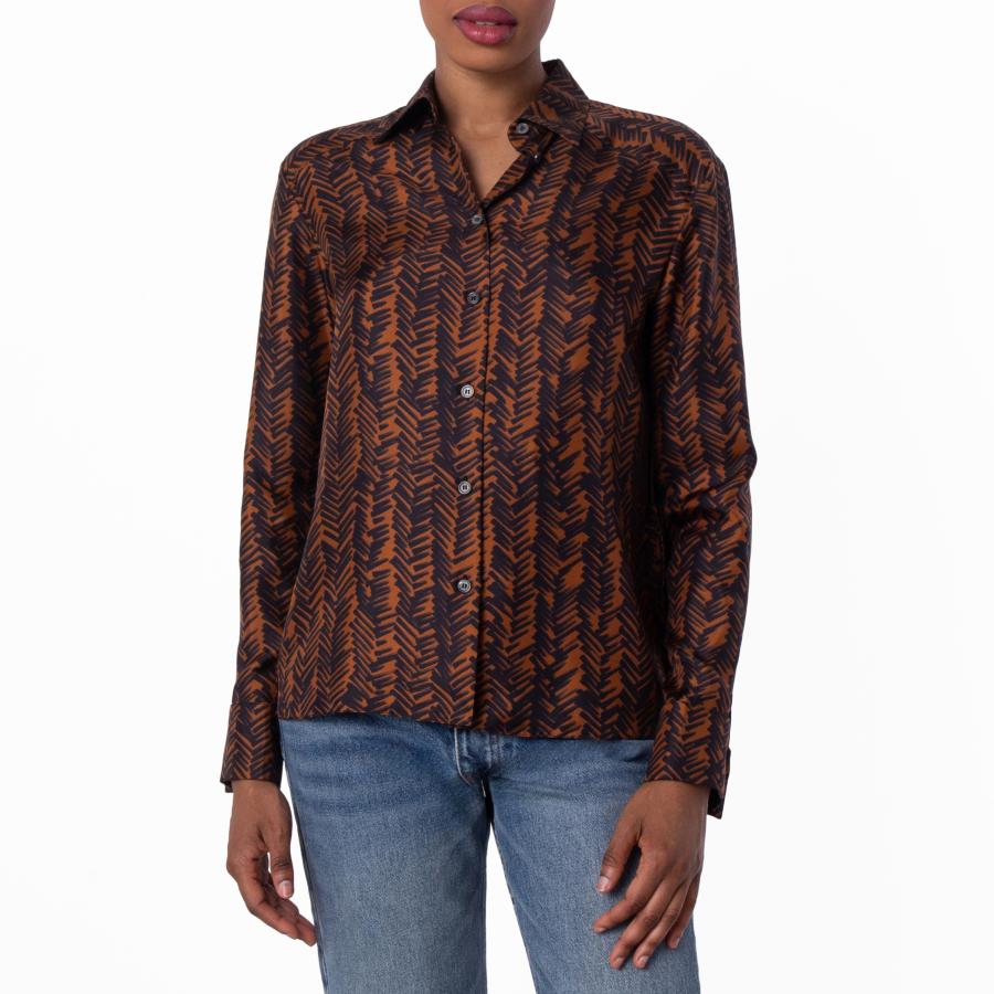 Bally Abstract Print Long-Sleeved Silk Shirt by BALLY