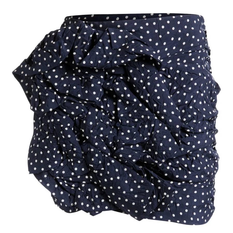 Bally Ardeola Polka-Dot Ruched Mini Skirt by BALLY