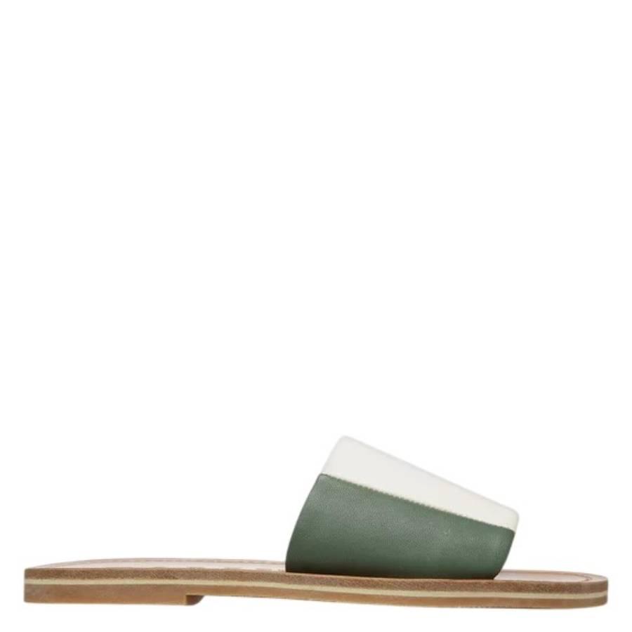 Bally Bianka Two-Tone Leather Slides by BALLY