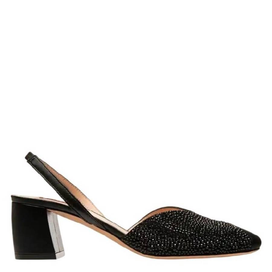 Bally Celie 55 Crystal Embellished Block Heel Leather Pumps by BALLY