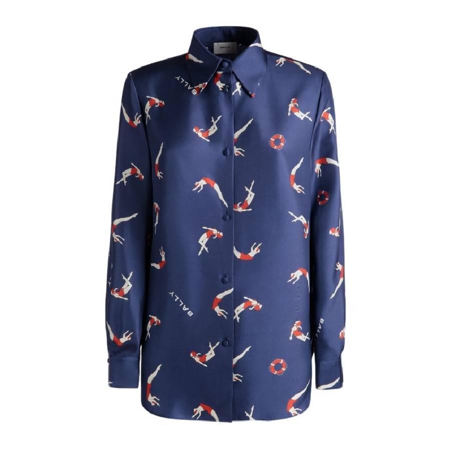 Bally Diver Print Silk Shirt by BALLY