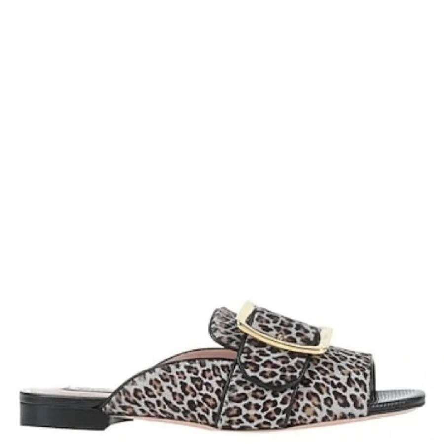 Bally Janaya Calf-Hair Leopard Slide Sandals by BALLY