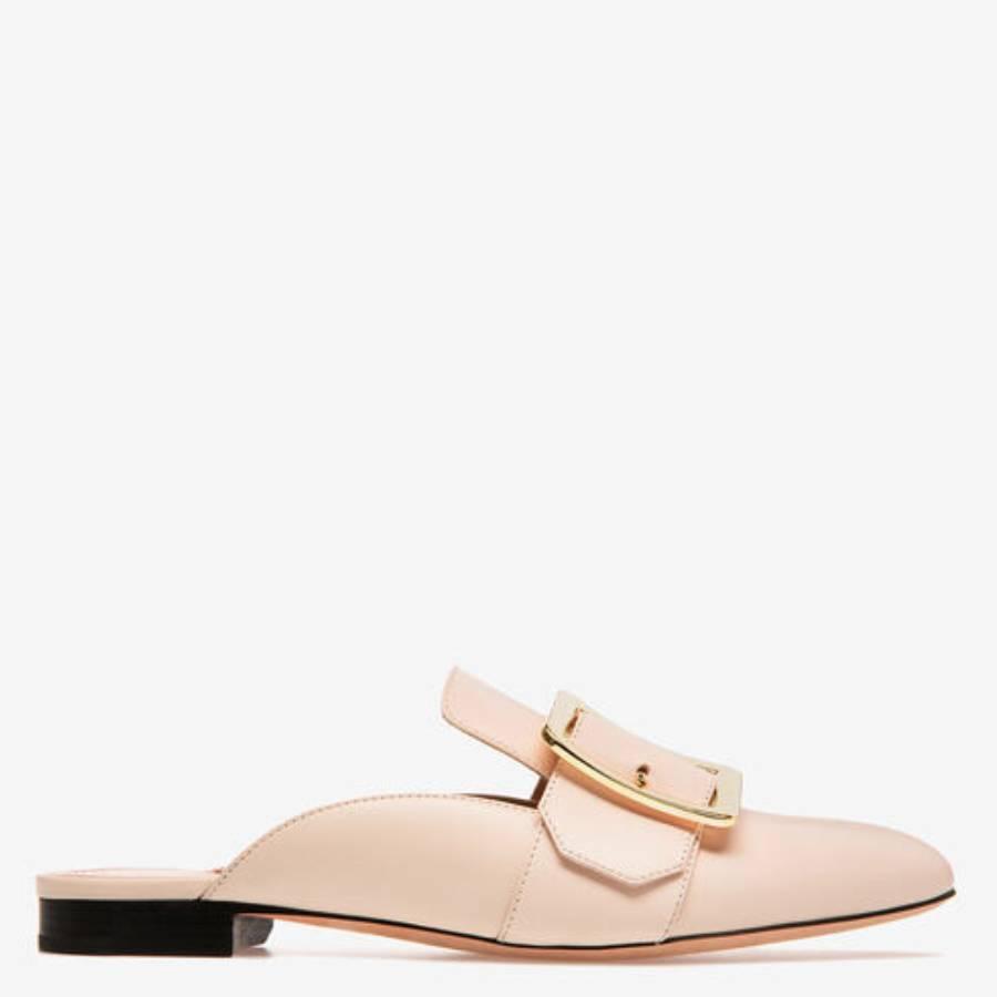 Bally Janesse Buckle Detail Leather Slippers by BALLY