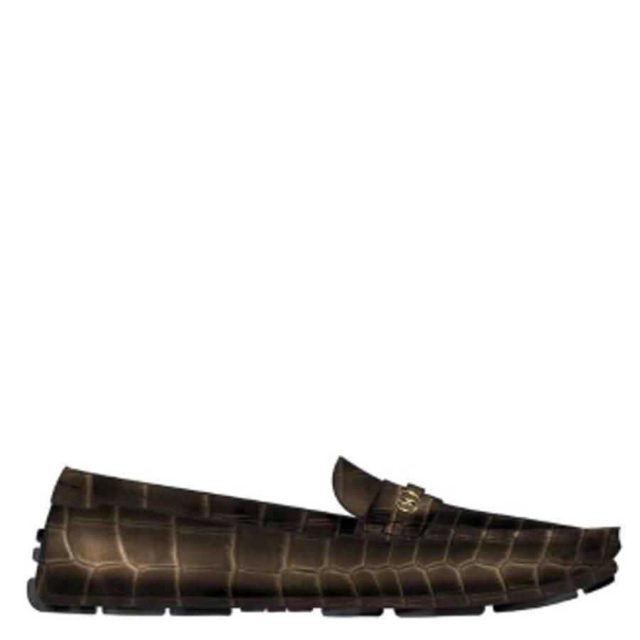 Bally Keeper Ebano Croc-Embossed Kerbs Drivers by BALLY