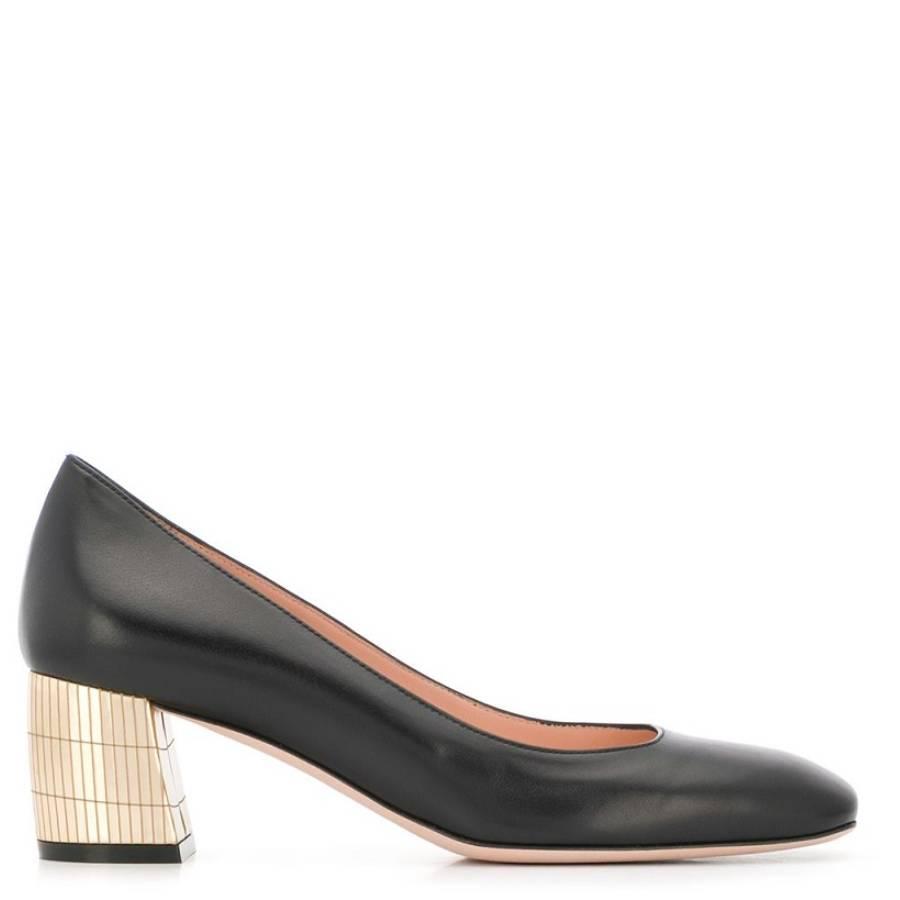 Bally Ladies Emily Black Leather Block-heel Pumps by BALLY