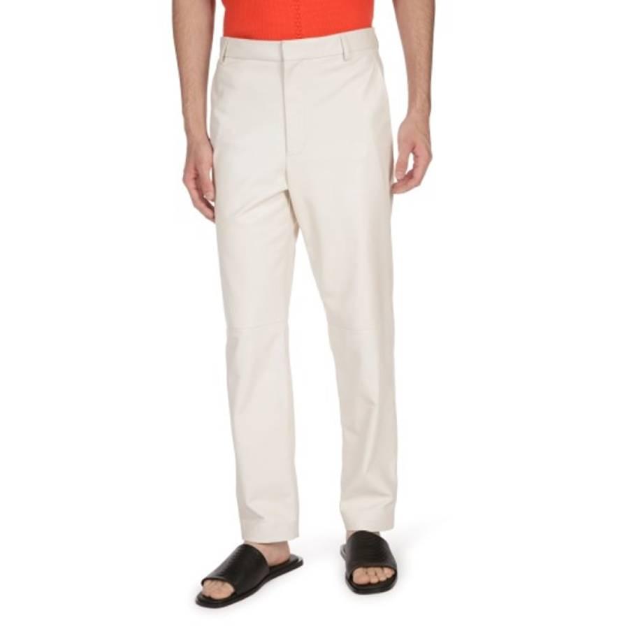 Bally Light Bone Leather Trousers by BALLY
