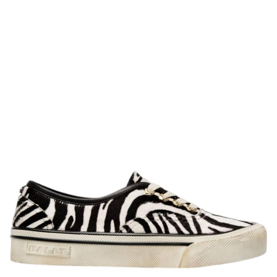 Bally Lyder Zebra Print Hair Calf Sneakers by BALLY