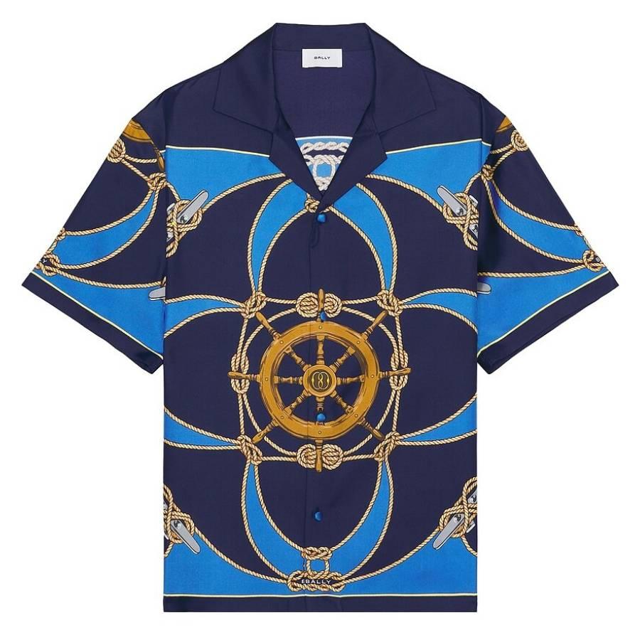 Bally Printed Short-Sleeve Silk Camp Shirt by BALLY