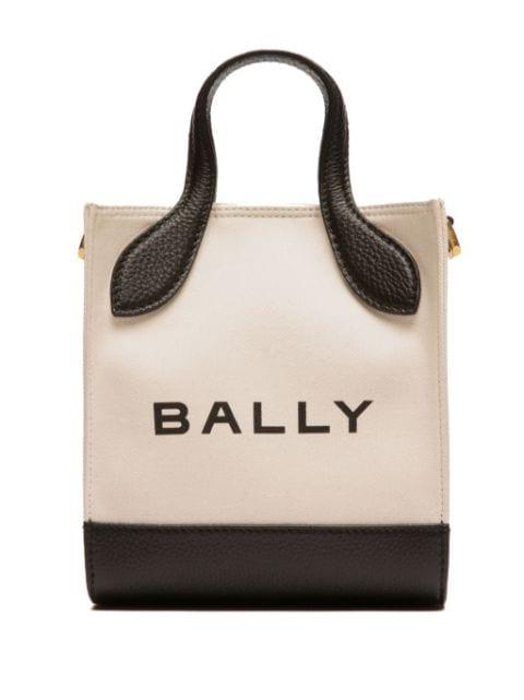 Bar logo-print tote bag by BALLY