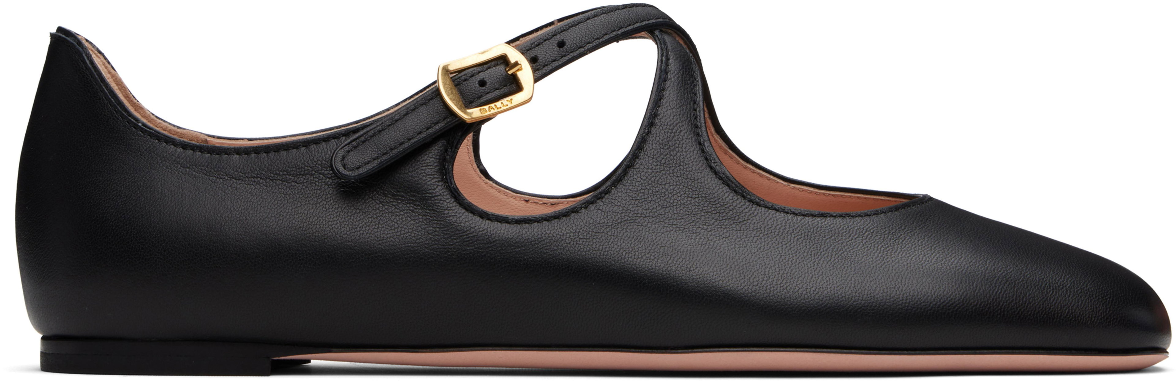 Black Ballyrina Ballerina Flats by BALLY