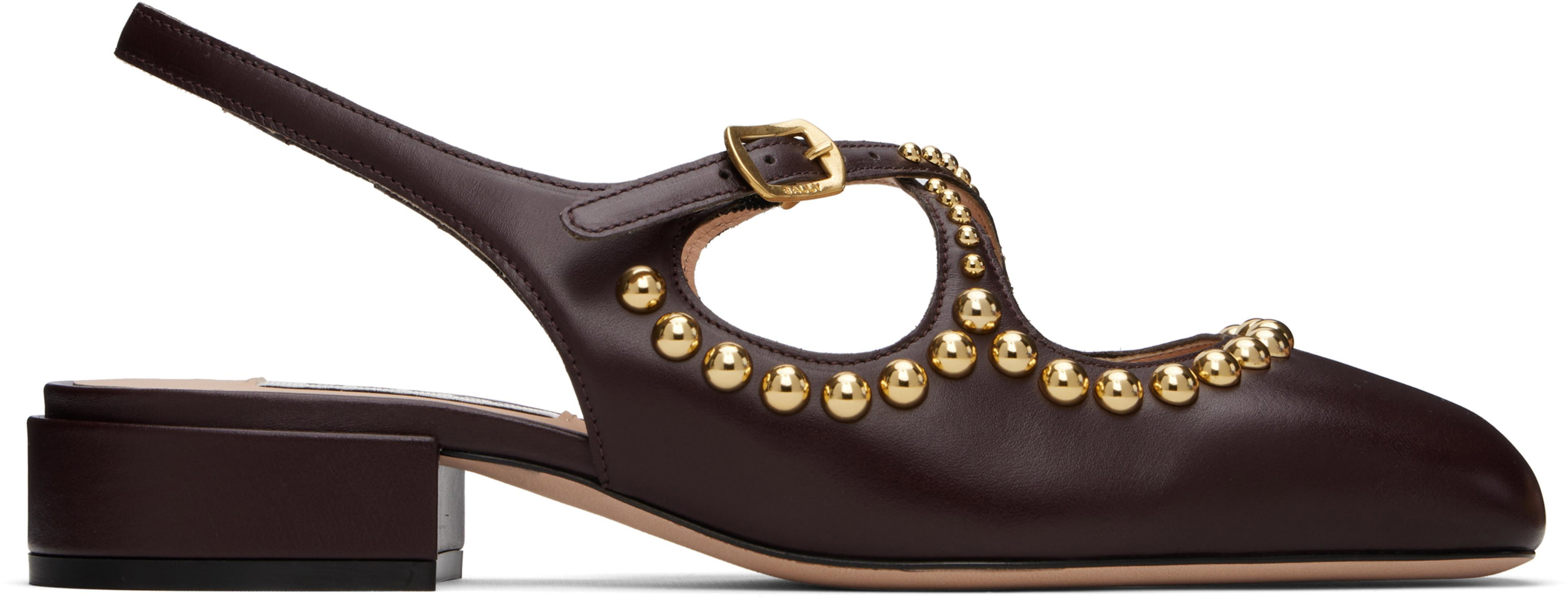 Brown Ballyrina Slingback Heels by BALLY