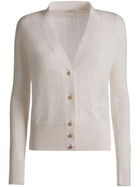 Emblem jacquard silk-blend cardigan by BALLY