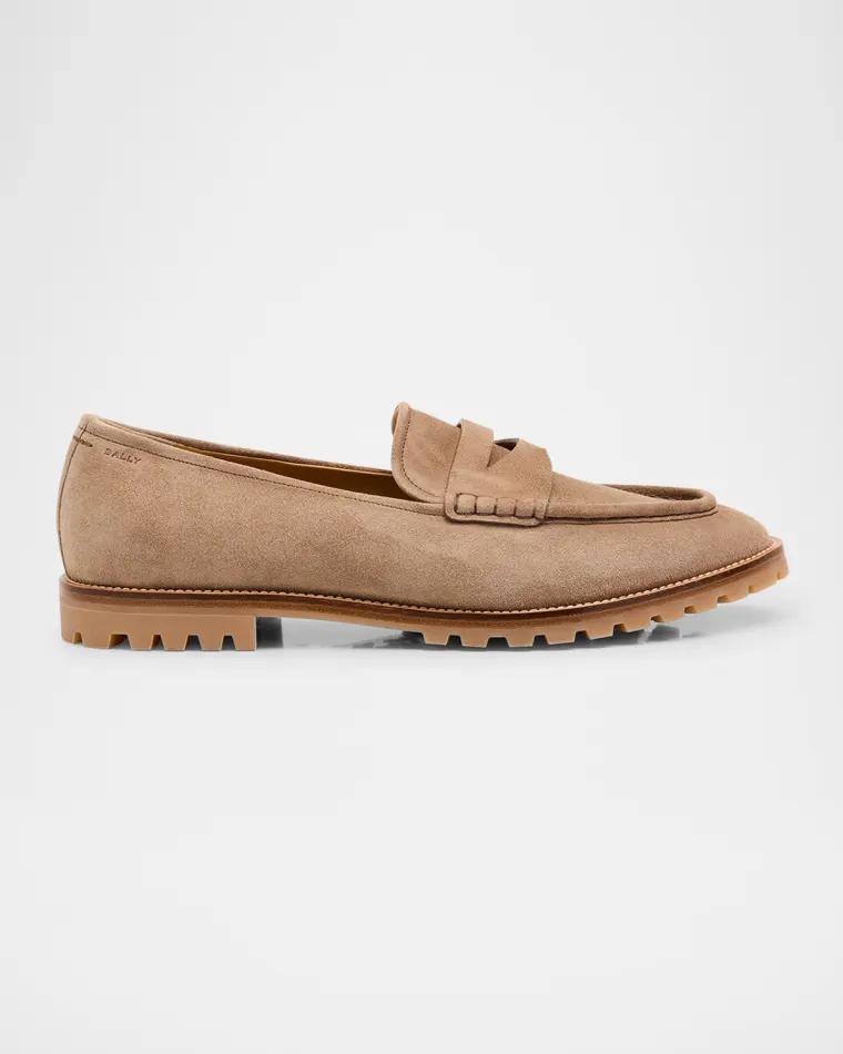 Men's Sandrew Lug-Sole Leather Penny Loafers by BALLY