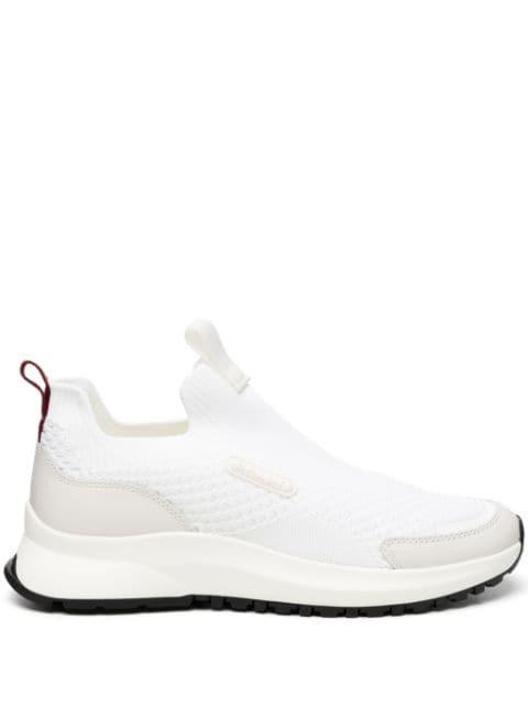 Outline logo-patch sneakers by BALLY