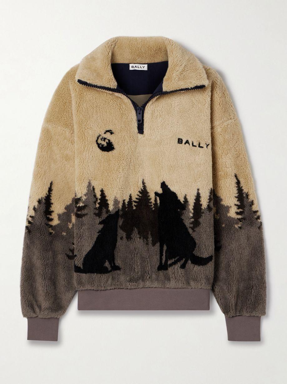 Printed fleece half-zip jacket by BALLY