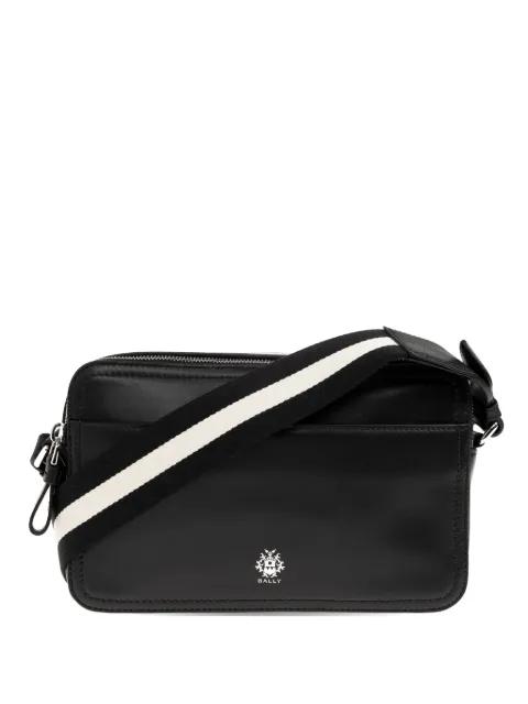 Ray logo-print leather messenger bag by BALLY
