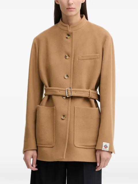 button belted coat by BALLY
