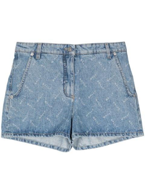 chevron-logo denim shorts by BALLY