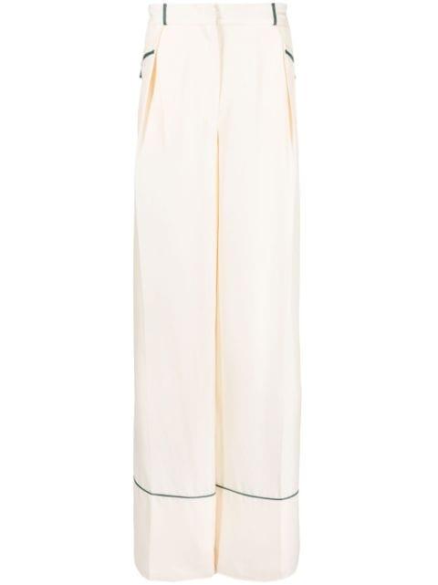 contrast-piping silk pyjama trousers by BALLY